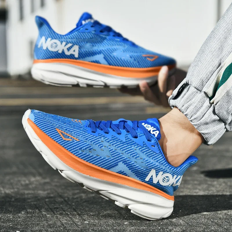 Luxury Men's Running Shoes, Non Slip Trainers, Breathable Mesh Jogging Cushioning Sneakers For Off Road Outdoor Race blue 42