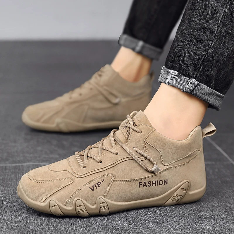 Spring Ankle Boots For Men, Casual Loafers, Non Slip Sneakers, Khaki Work Shoes gray 41