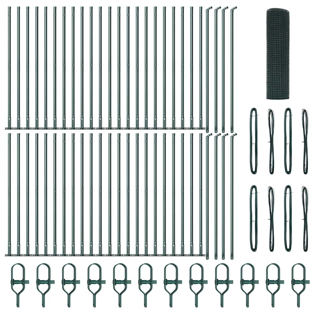 vidaXL Zaunpfosten Grün 100 x 0,8 m (19 x 19 mm Maschenweite) Image