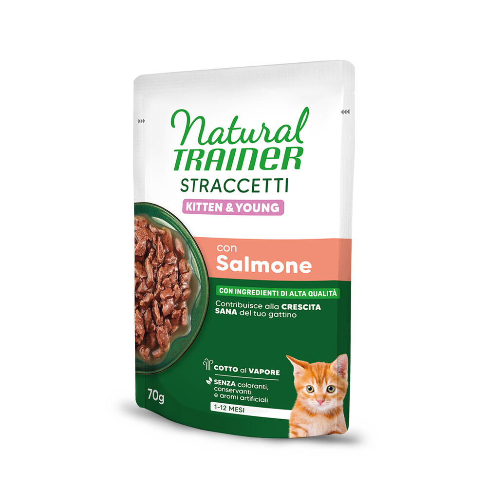 Natural Trainer Kitten & Young Straccetti in salsa 28 x 70 g - Salmone