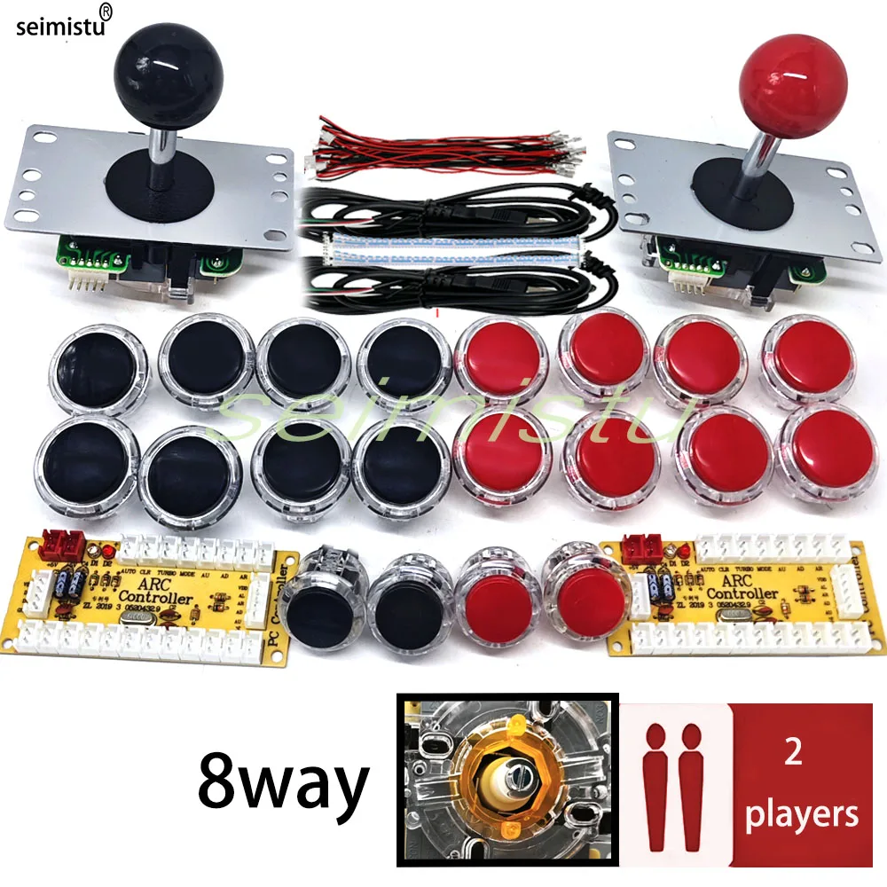 Arcade-Spielmaschine Konsole DIY Kit 8-Wege-Joystick Kopie SANWA Drucktasten für PC Raspberry Pi Null Verzögerung USB Board Controller Image