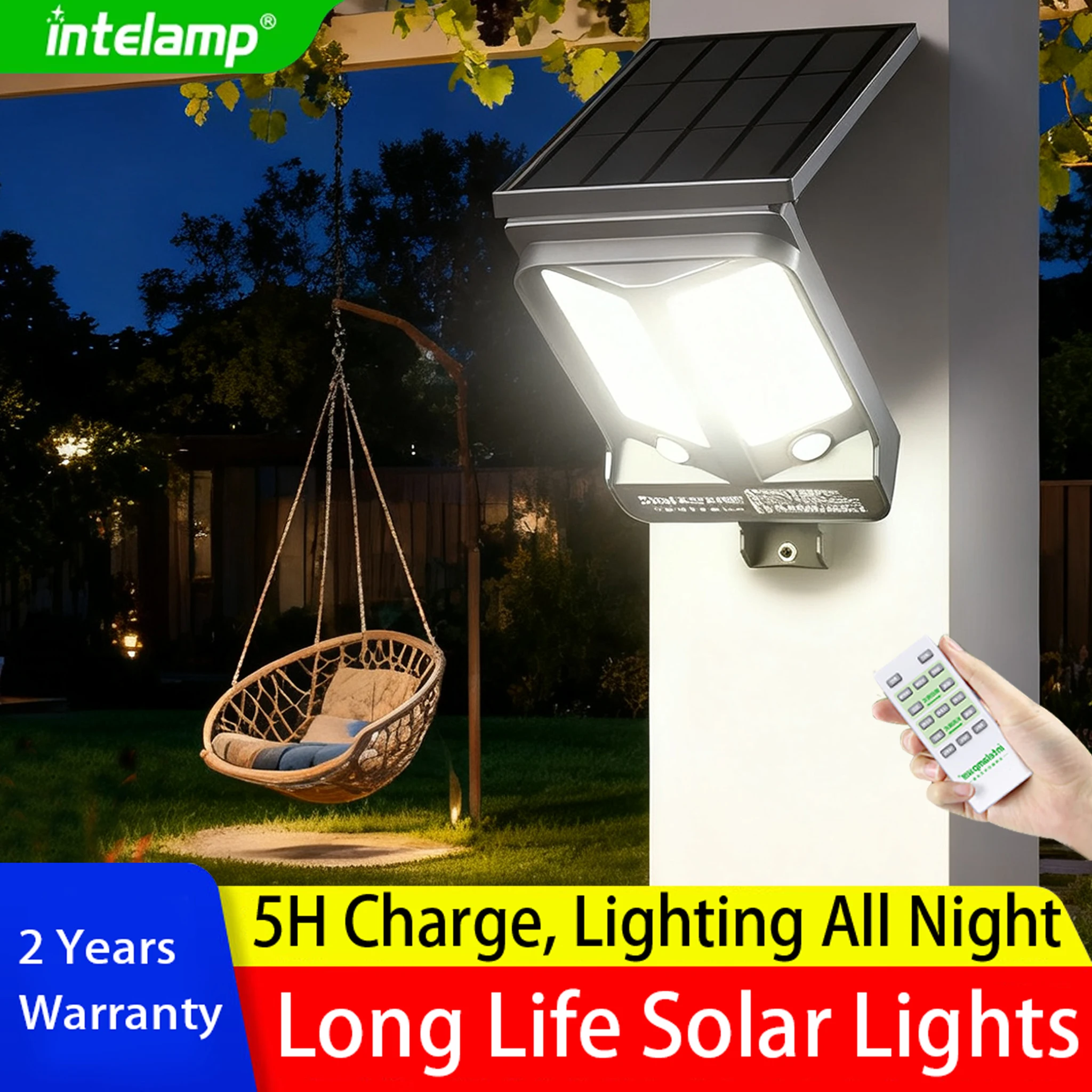 Hochleistungs-LED-Solar-Gartenleuchten für den Außenbereich, wasserdicht, IP65, Bewegungsmelder, Strahler, Notfall-Wandbeleuchtung für Gartengebäude