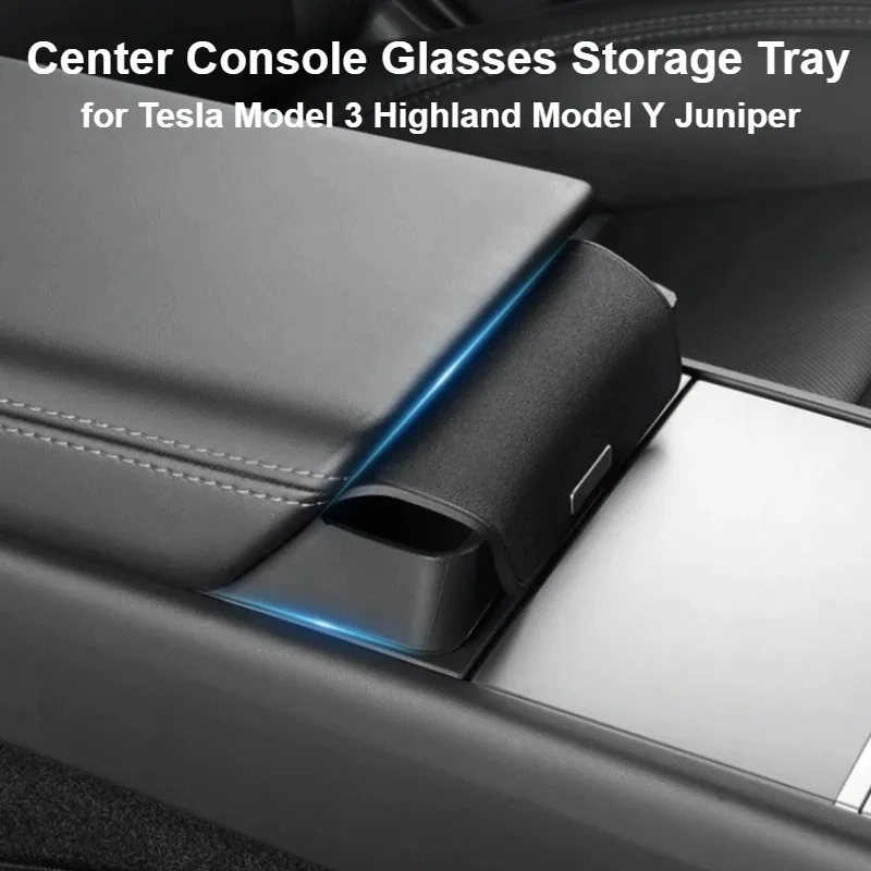 Aufbewahrungsbox für die Mittelarmlehne für Tesla Model 3 Y Highland Juniper 2022, Auto-Brille, Telefon-Aufbewahrungskoffer, multifunktionales Zubehör Image