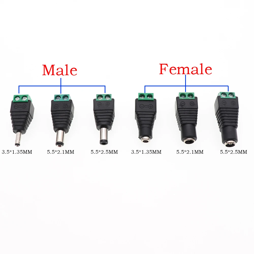 2-10 Stück 2,5 mm * 5,5 mm DC-Stromanschluss 2,1 mm * 5,5 mm Stecker Jack männlich weiblich Buchse für Audio-Video Image