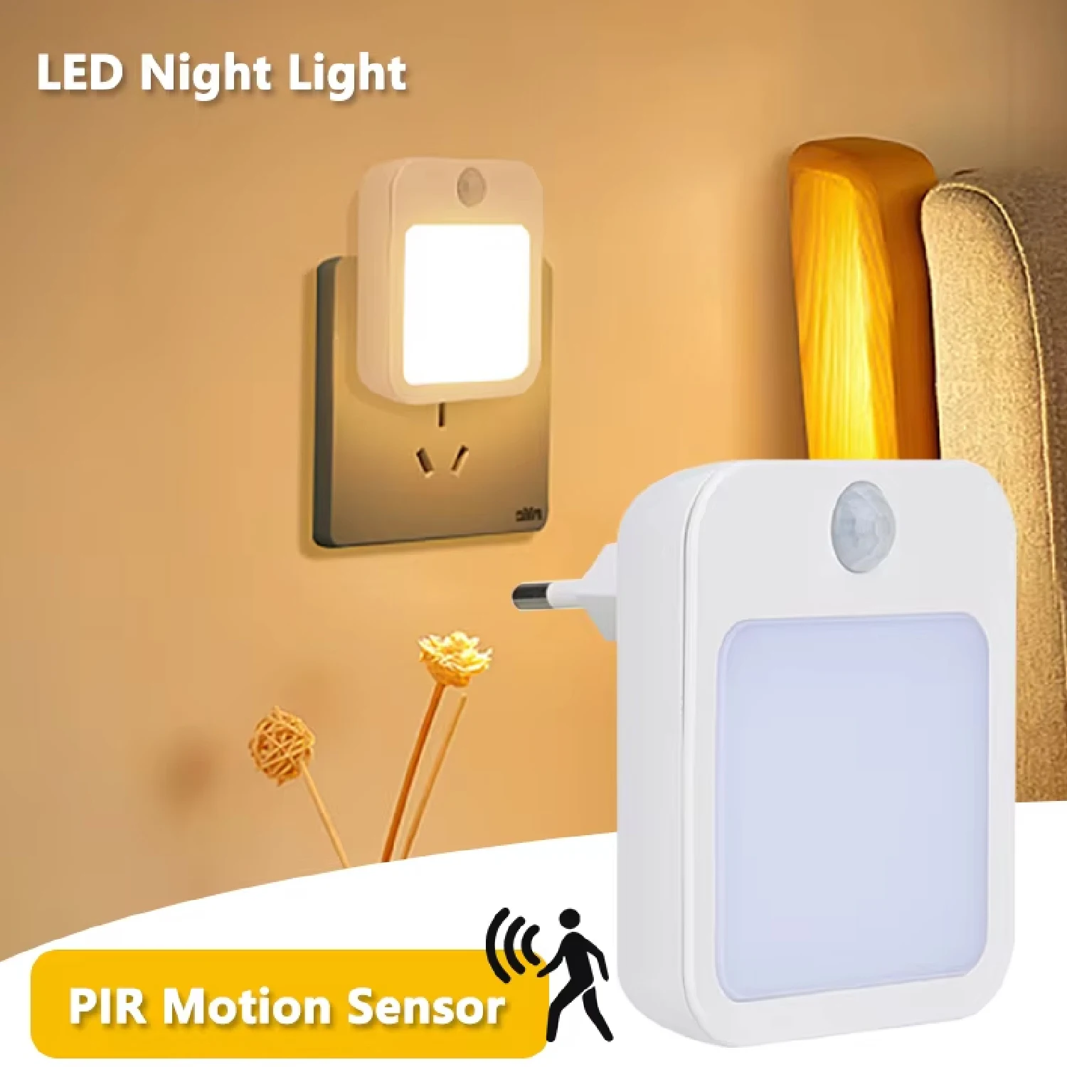 Nachtlicht Motion Sensor Mit LED Licht EU Stecker Lampen Kinder Nachtlicht Drahtlose Nacht Lampe Für Nachttisch Schlafzimmer
