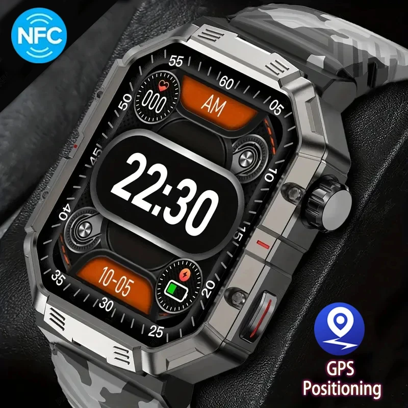 GEJIAN Outdoor Sports Smart Watch Herzfrequenzüberwachung Bluetooth Anruf Kompass GPS Motion Traject Tracking Herren Smartwatch Image