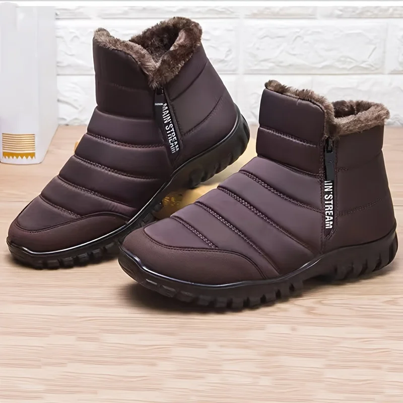 Herrenschuhe, Herren-Sportschuhe, Winter-Schnee-Stiefeletten mit Reißverschluss, Freizeitschuhe für Herren, wasserdichte Schneestiefel, kostenlose Lieferung