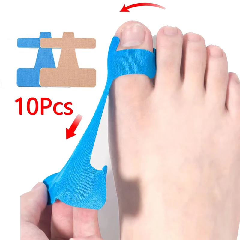 10 Stück Bunion Corrector & Schmerzlinderung Kinesiologie Athletic Tape für Ballenzehen und Rasenzehen, Big Toe Spacer/Separator/Glätteisenband Image