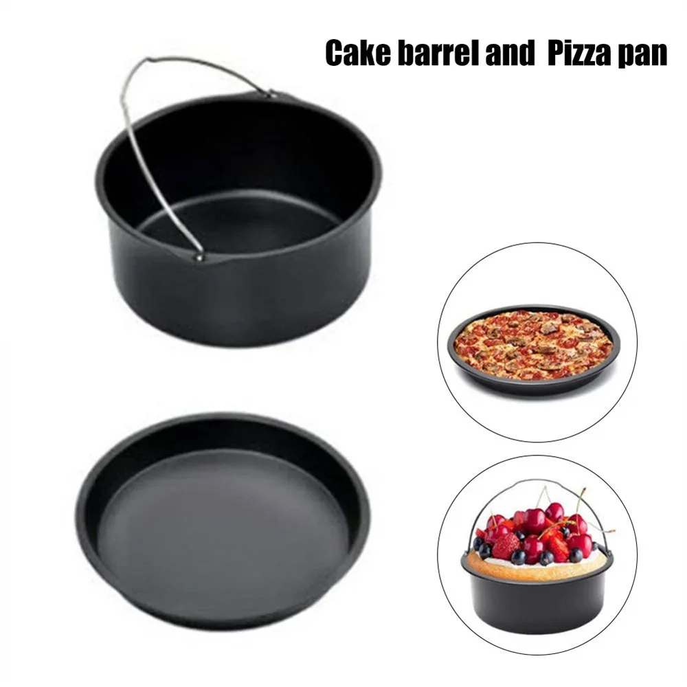 6/7/8 Zoll Runde Kuchen Form Antihaft Backform Tablett Formen Air Friteuse Korb Mit Griffen backformen Pizza Ofen Backformen Image