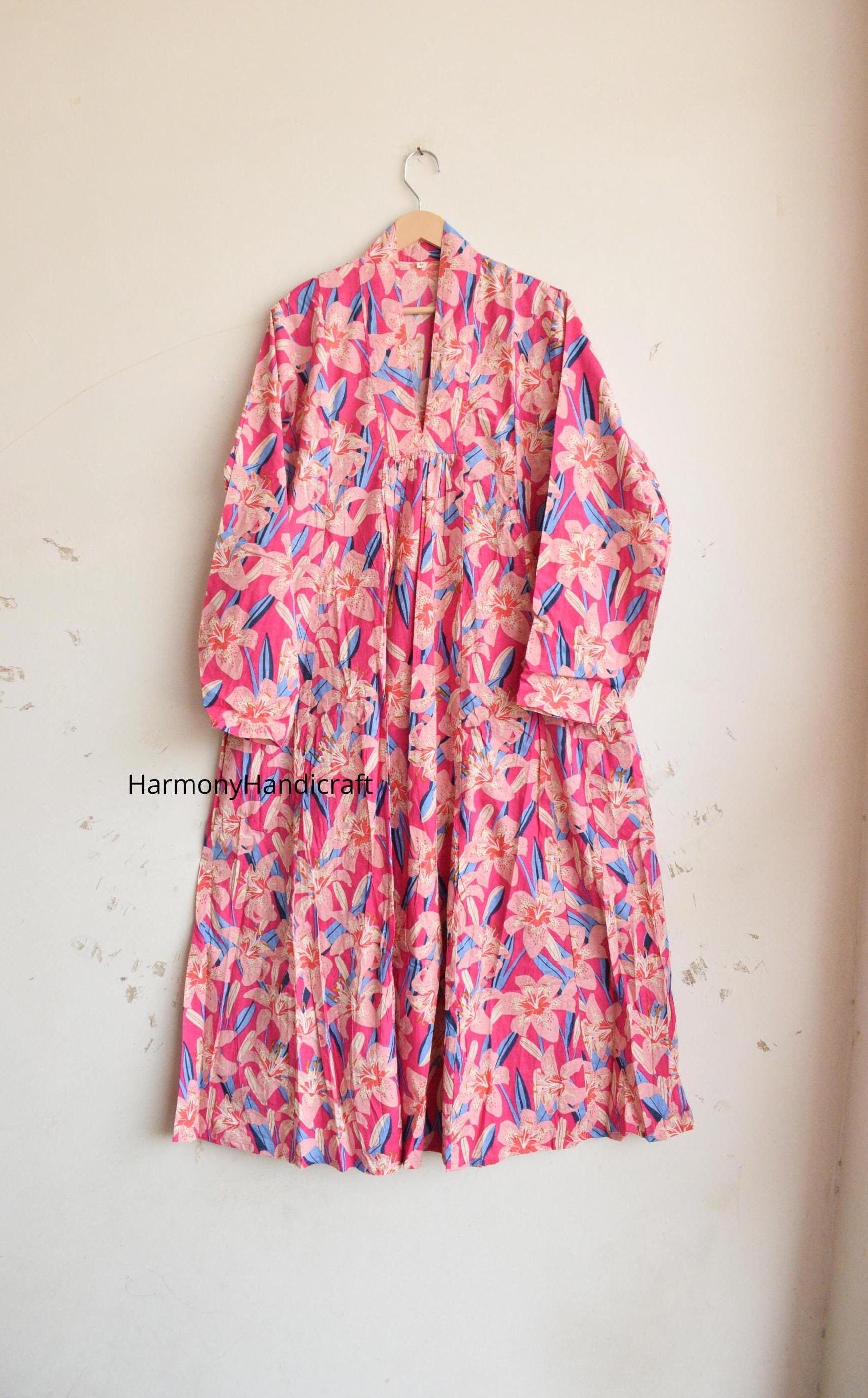 Abito in cotone, abito lungo in cotone con stampa a blocchi a mano, abito da donna Abito boho fatto a mano, abito in cotone indiano, abito stampato Lu