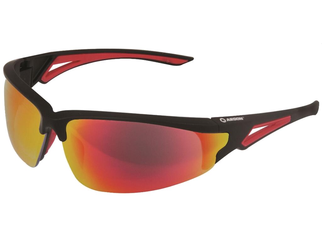 ARDON Schutzbrille GLANCE - REVO-Verspiegelung (Anti-Reflex), Sport-Design, Soft-Komponenten, EN166 Image