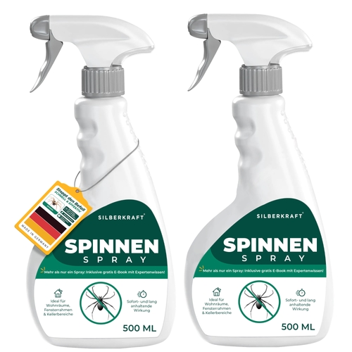 Spinnenspray 500ml inkl. gratis E-Book per QR-Code - Anti Spinnen Spray als Spinnenabwehr für Innen & Außen mit Langzeitwirkung: 2 x 500 ml Image