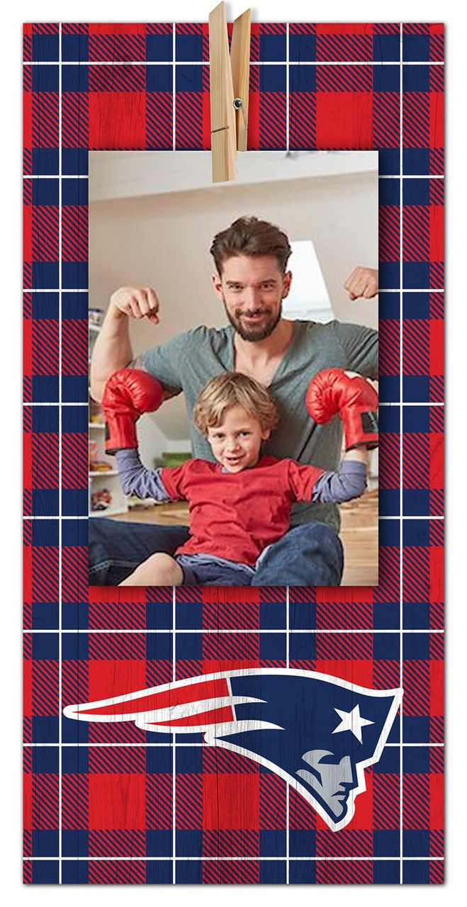 New England Patriots Plaid Clothespin 6
