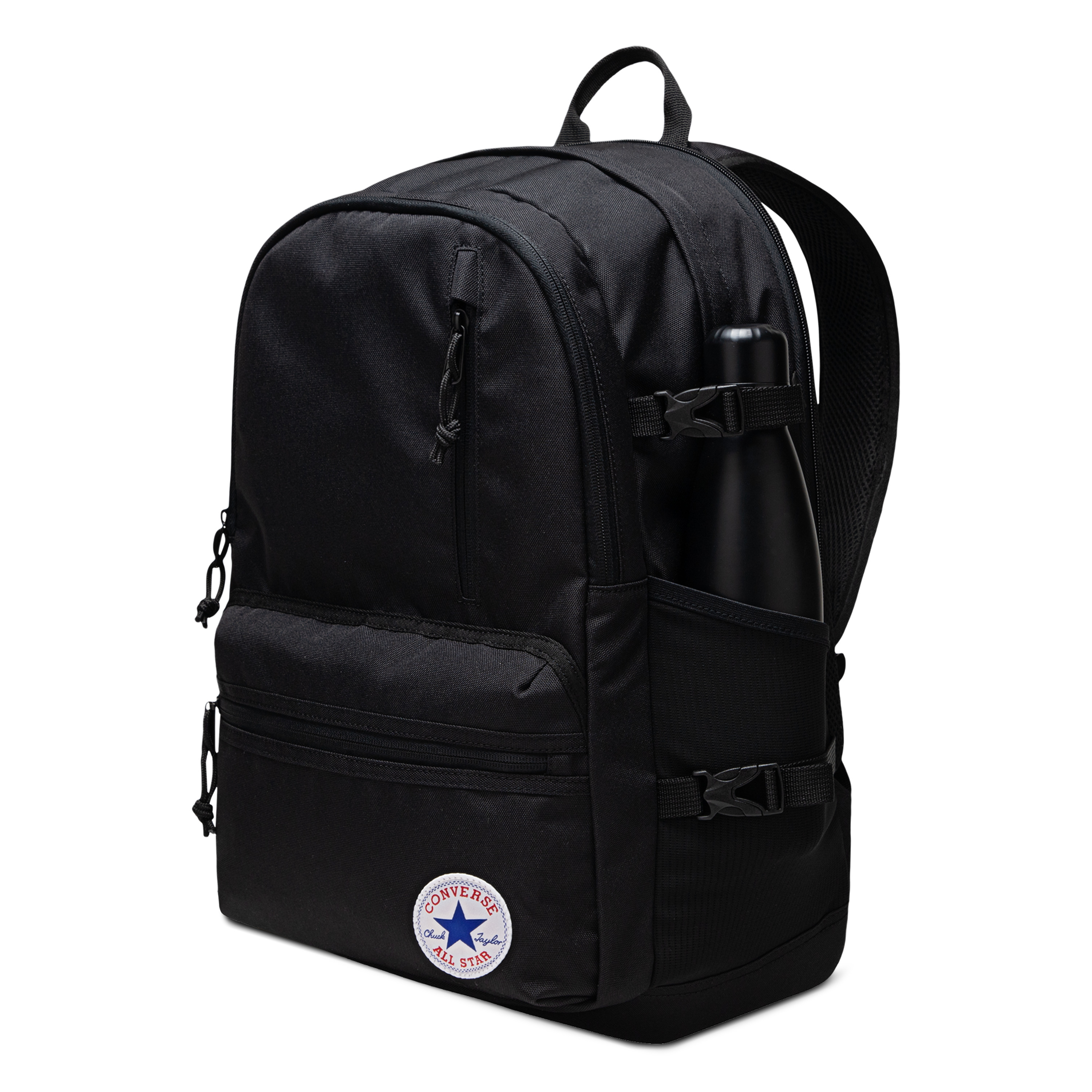 Rucksack CONVERSE "STRAIGHT EDGE BACKPACK", schwarz, Rucksäcke, B/H/T: 31cm x 46cm x 16cm, Polyester, Rucksack, für Erwachsene, 26 Liter Volumen, drei separate Taschen, B:31cm H:46cm T:16cm