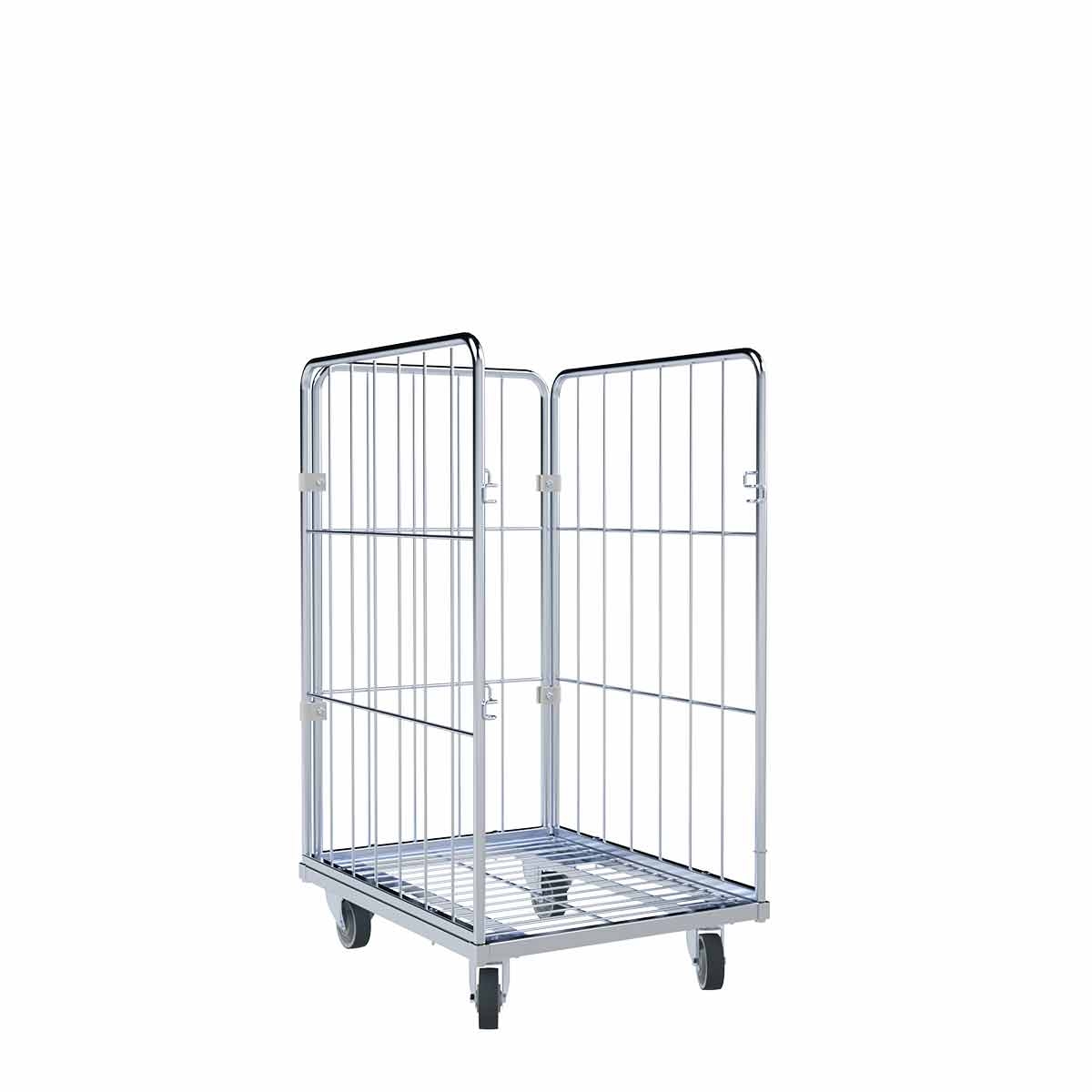 Oswald Transportgeräte Wäschewagen Nutzhöhe 1.200 mm, Stahlboden, 3-seitig, 600 x 740 x 1.350 mm, 400 kg Image