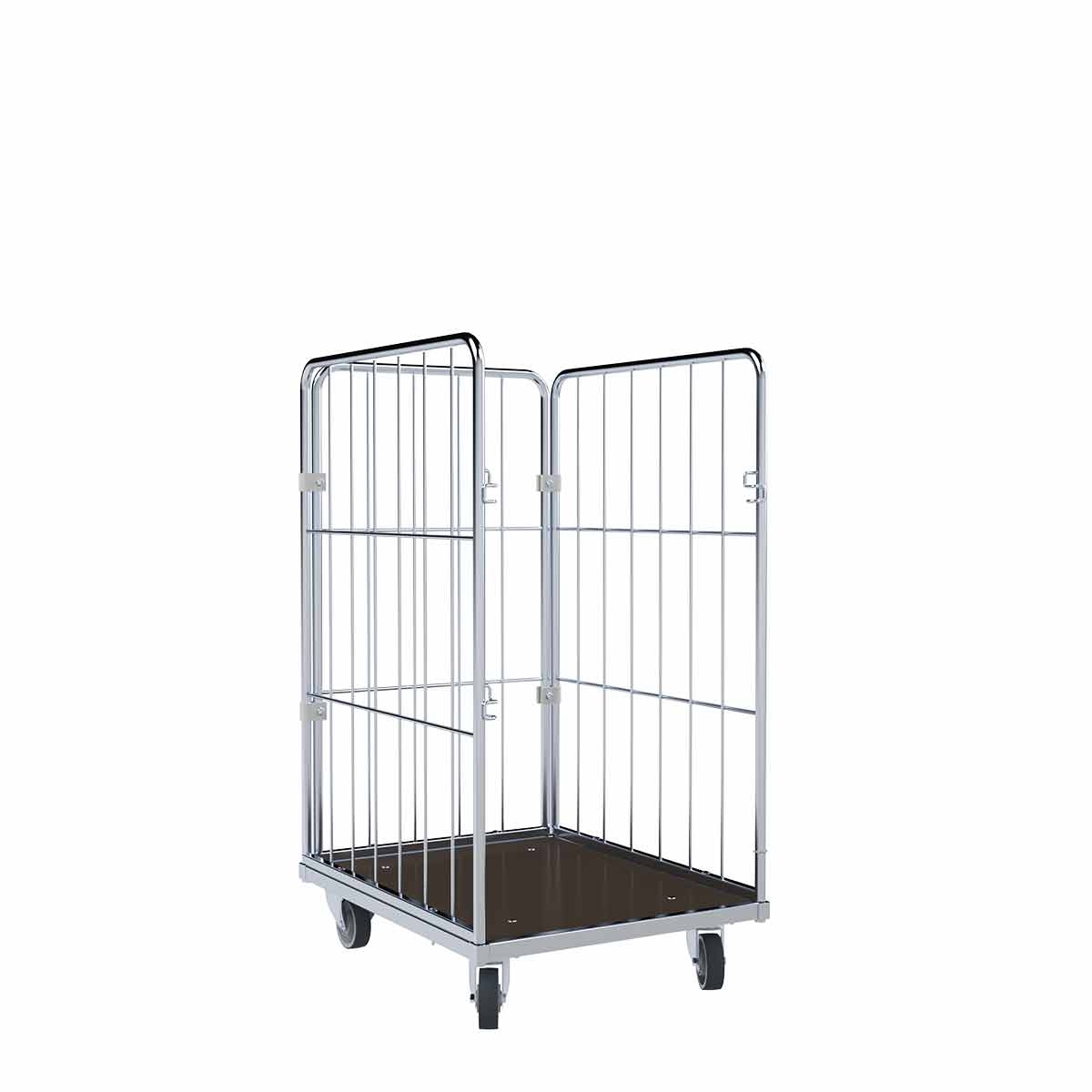 Oswald Transportgeräte Wäschewagen Nutzhöhe 1.200 mm, Holzboden, 3-seitig, 600 x 810 x 1.350 mm, 400 kg Image