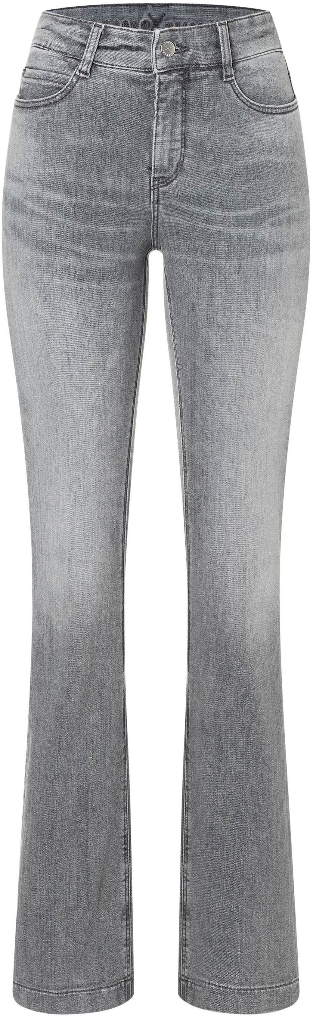 Bootcut-Jeans MAC "Dream-Boot", Damen, Gr. 40, Länge 30, mid grau authentic wash, Denim/Jeans, Obermaterial: 92% Baumwolle, 5% Elastomultiester, 3% Elasthan, figurbetont lang, Jeans, Gerade geschnitten mit leicht ausgestelltem Bein