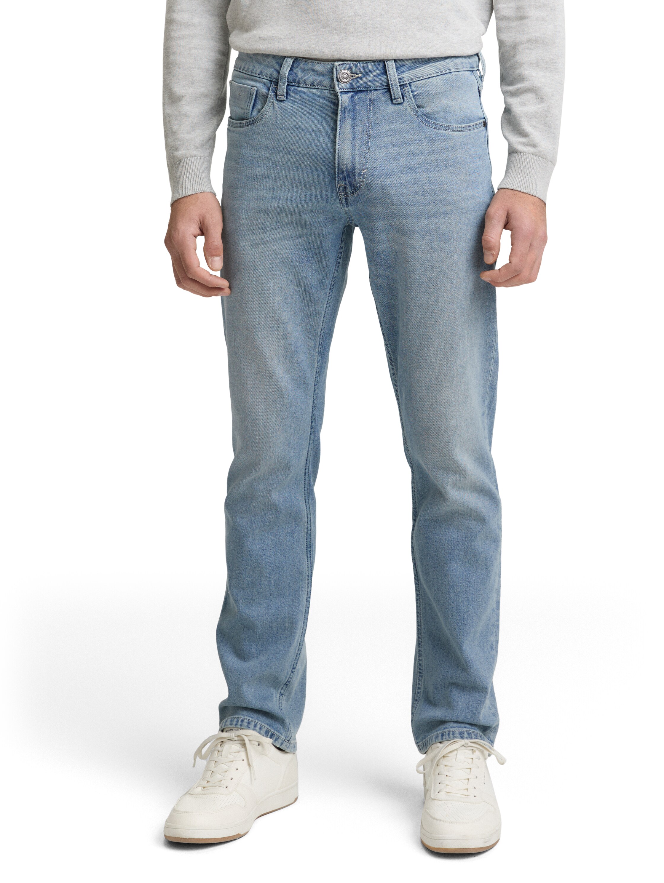 Straight-Jeans TOM TAILOR "MARVIN", Herren, Gr. 31, Länge 34, super stone blau denim, Denim/Jeans, Obermaterial: 98% Baumwolle, 2% Elasthan, unifarben, straight fit knöchellang, Jeans Straight-Jeans, im Five-Pocket Style