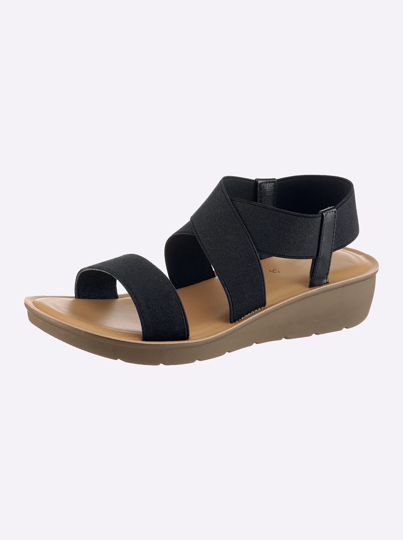 Sandalette CASUAL LOOKS, Damen, Gr. 36, schwarz, Textil, Schuhe Sandalette