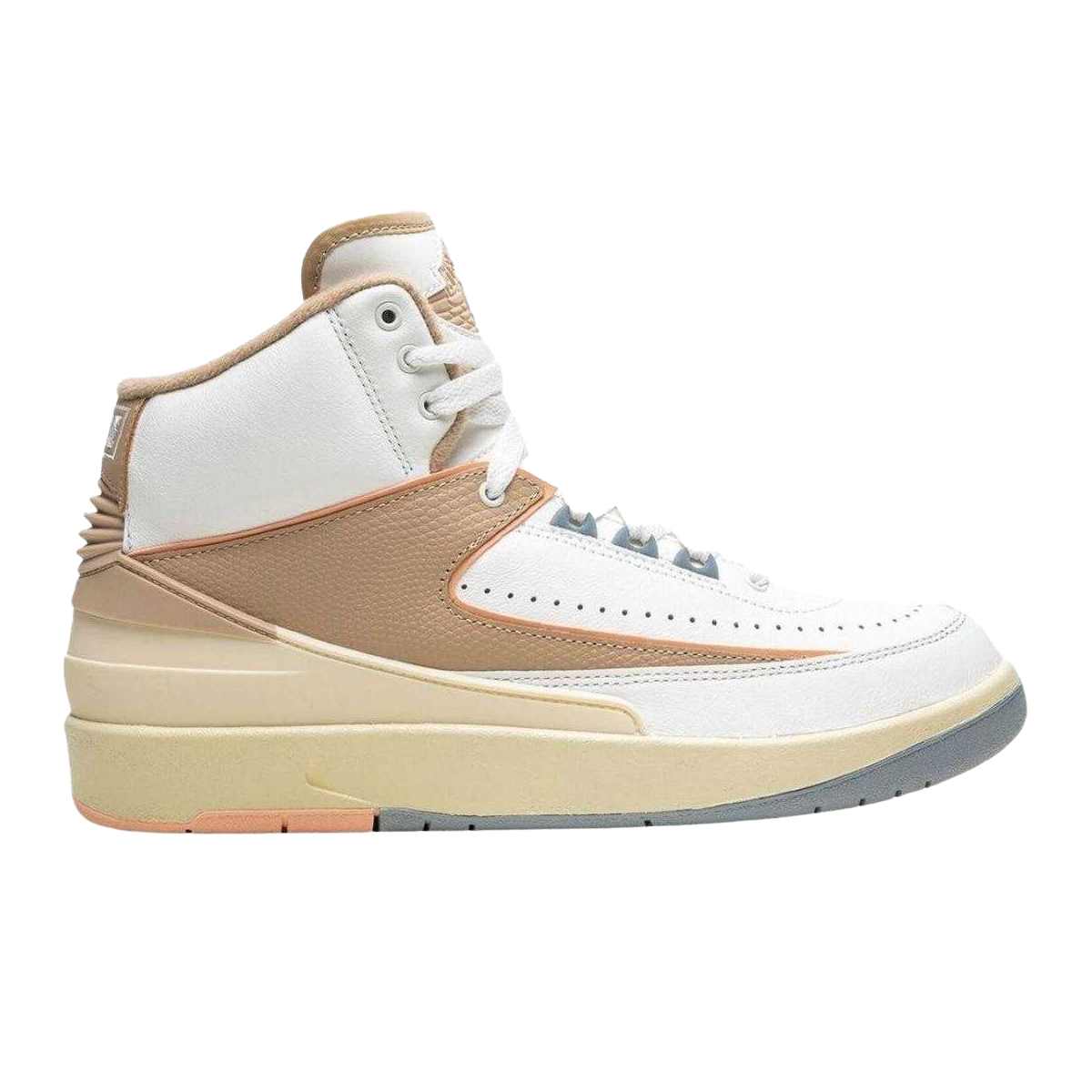 Nike - "Air Jordan 2 Retro" Sneaker für Herren, Leder (Weiß/Hellbraun)