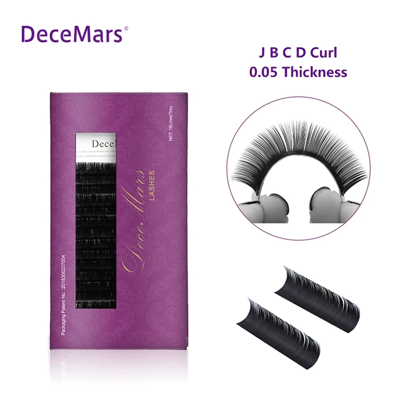 DeceMars 0,05 mm dicke J B C D Curl Mink Lash weiche natürliche Wimpernverlängerung zum Pfropfen Image
