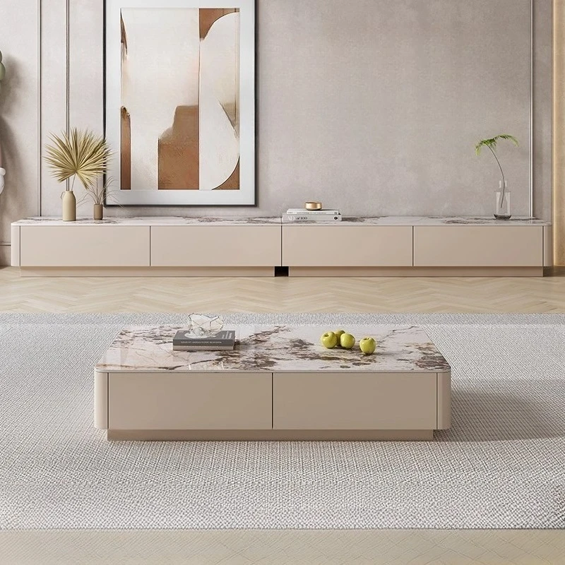 Dalles de roche de luxe légères 180 200 220 240 260 280 300 320 340 360 380 cm meuble TV meuble TV meubles de salon tables basses