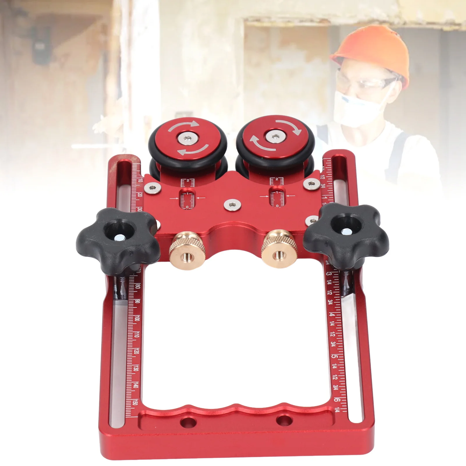 Tischkreissäge, Zuführrolle, Tischkreissäge, Lagerrolle, Aluminiumlegierung, 160 mm Schiene, Doppelrad, Rostschutz für Bandsägen Image