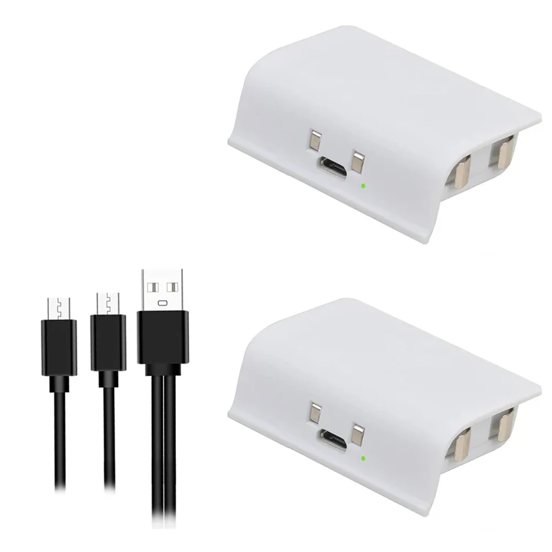 2pcs Gamepads Battery for Xbox One S/Xbox One X/Xbox One Elite Wireless Controller + 2-in-1 Charging Cable