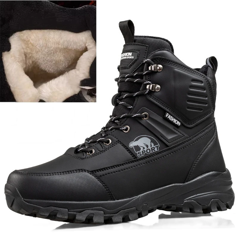 Mode herren Stiefel Warme Plüsch Schnee Stiefel 2026 Neue Winter Stiefel Outdoor Taktische Stiefel Baumwolle schuhe Wasserdichte Wanderschuhe