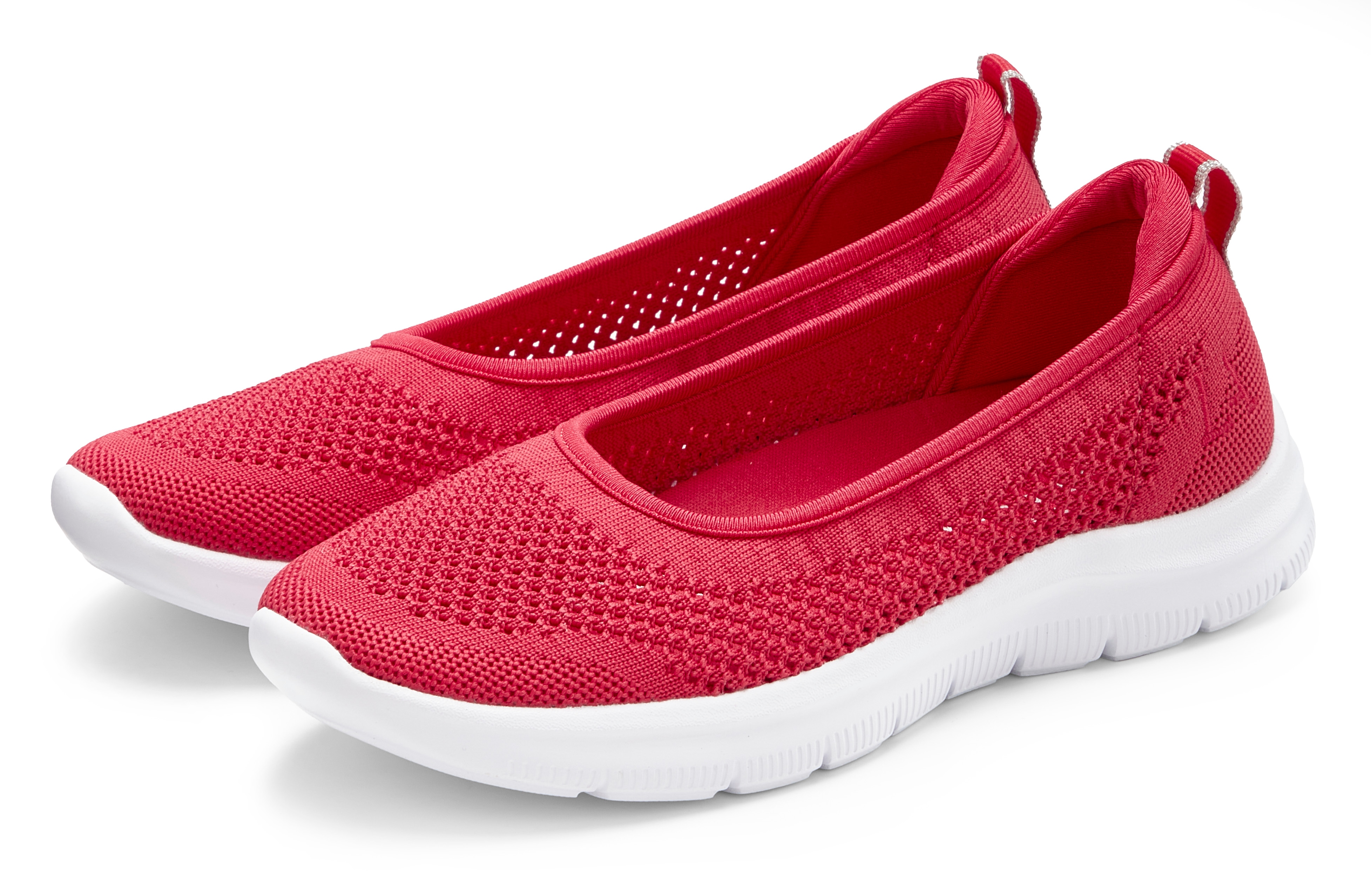 Sneaker Ballerinas LASCANA, Damen, Gr. 44, pink, Obermaterial: 100% Textilmaterial. Decksohle: 100% Textilmaterial. Futter: 100% Textilmaterial. Laufsohle: 100% Synthetik, unifarben, Schuhe Ballerina, ultraleichter Slipper, Freizeitschuh zum...