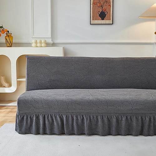 Zwei verschiedene Größen, Rocksaum-Stil, Jacquard-Stoff, armloser Sofa-Bettbezug, Sofa-Neujahrsdeko-Überzüge, Stretch-Schutz, elastischer Bankbezug Image