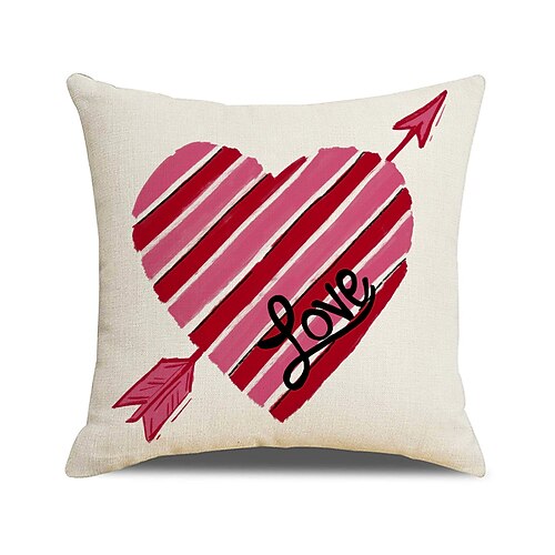 Herzförmiger Kissenbezug zum Valentinstag, dekoratives Kissen für Sofa und Wohnzimmer, gemütliches Akzentkissen, bedrucktes Herzmotiv, Wohnaccessoire Image