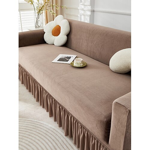 1 Stück Sofabezug aus Cord mit Streifenmuster, modisch, luxuriös, dekorativ, rutschfest, staubdicht, kratzfest, für Schlafzimmer, Wohnzimmer und Zuhause – ideal als Geschenk für jede Jahreszeit. Image