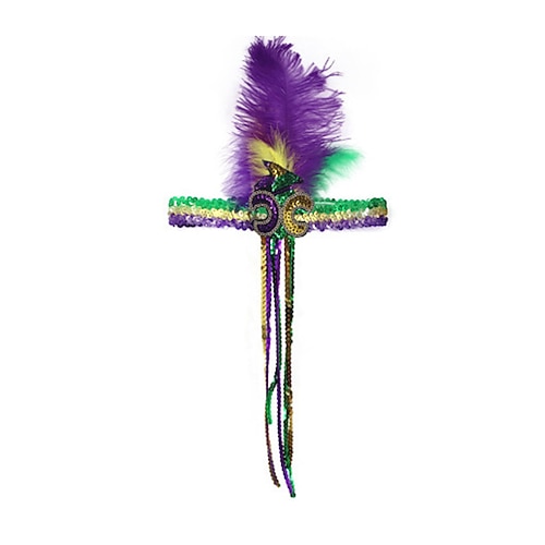Mardi Gras 2026 Karneval Stirnband Cosplay Pailletten Erwachsene Damen Maskerade Karneval Party Leistung Festival Einfaches Karnevalskostüm Verkleiden Image