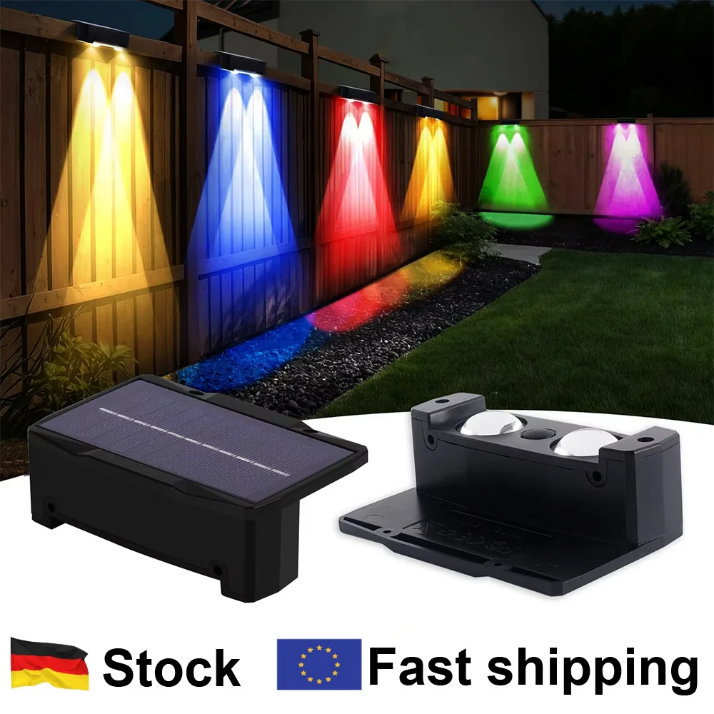 RGB Solar Wandleuchte Dekoration Lampen Zaun Licht für Hof Garten Licht Terrasse Weg Outdoor IP65 Wasserdicht