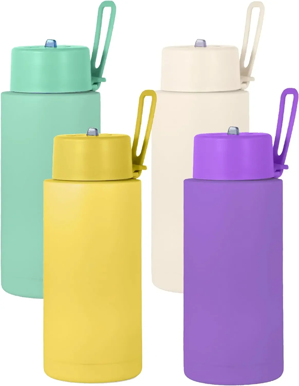 Edelstahl isolierte Flasche mit Stroh doppelwandigen Vakuum Weithals Thermoskanne Wasser flasche heiße Getränke/kalte Getränke nach Hause Image