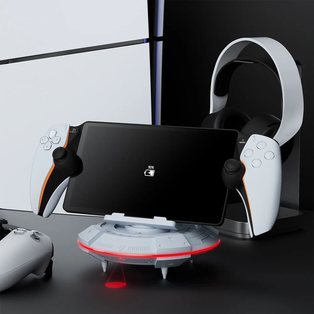 Tuodes Charging Stand For PS Portal Remote Player Portable Charger Dock Station With 23 RGB Light Modes For PlayStation 5 Portal