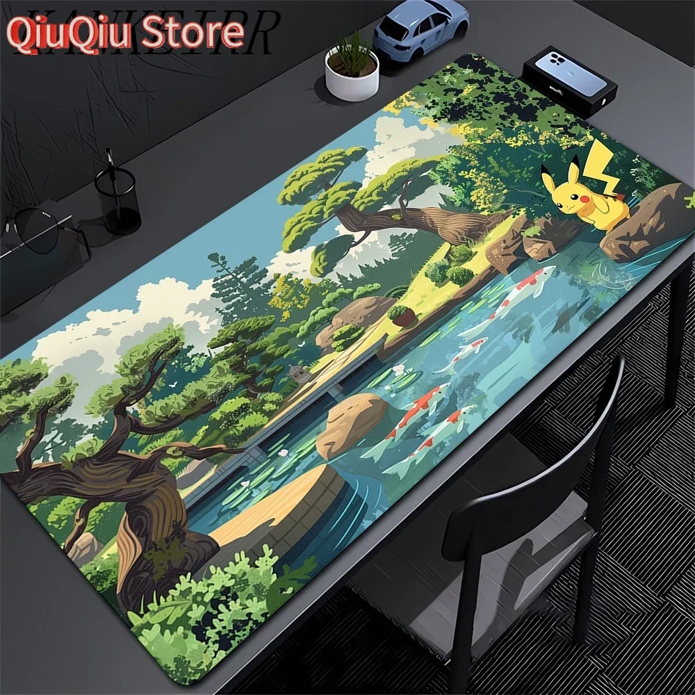 Süßes Psyduck Gaming Mauspad PC P-pikachu Gamer Cabiner Tastatur Teppich P-PokemonS Desktop Mauspad Teppich Sternennacht Mousepad Image
