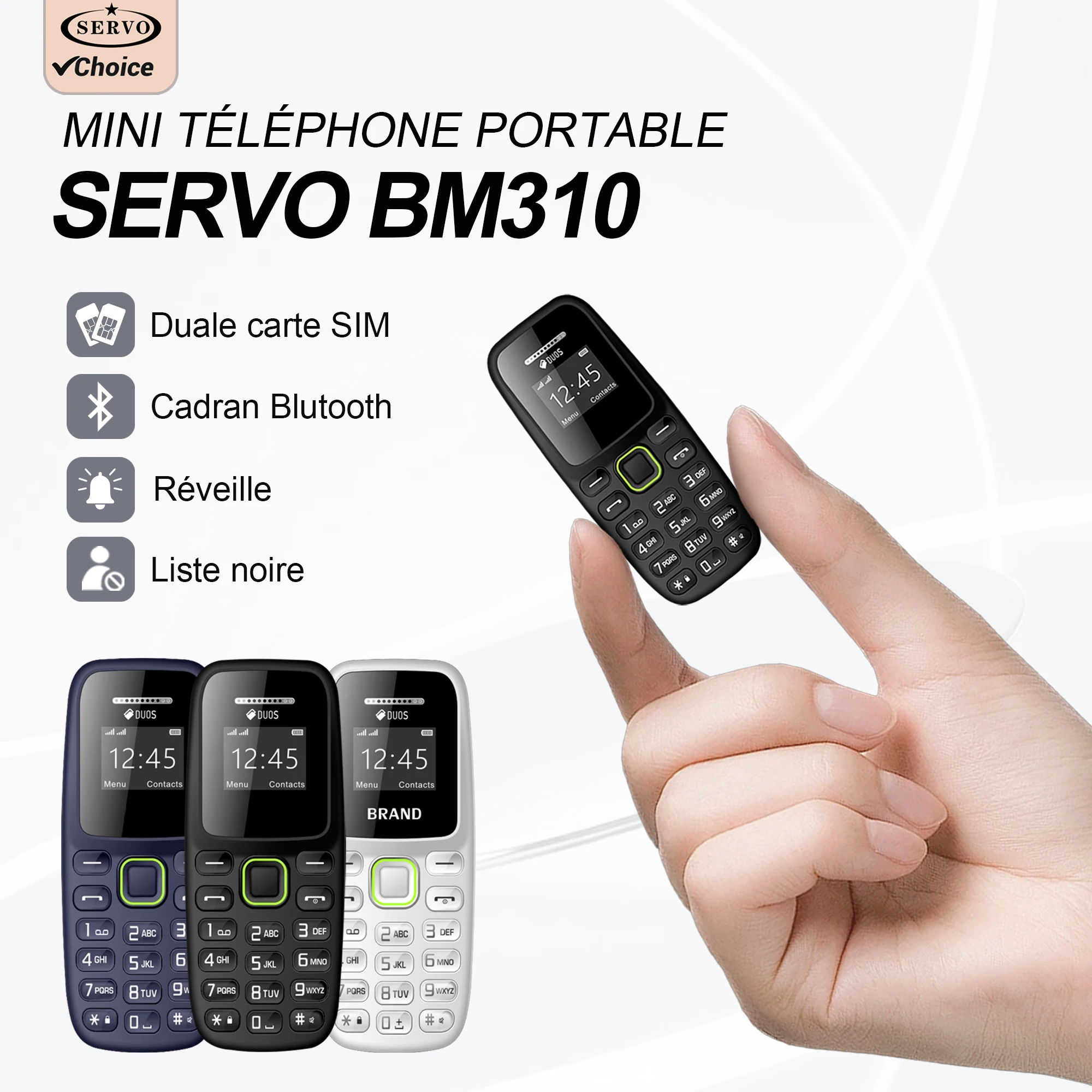 Bouton Mini téléphone portable Bluetooth écouteur double cartes SIM faible rayonnement poche téléphone enregistrement alarme téléphone de secours pour le Sport