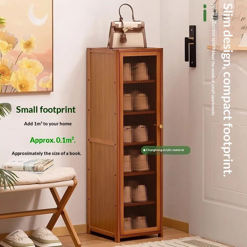 Schlanker, hoher Schuhschrank, Schuhregal, Schuh-Organizer, vertikal, schmal, für den Eingangsbereich, Flur, Schuhe, Aufbewahrungstür, mehrschichtige Wohnmöbel