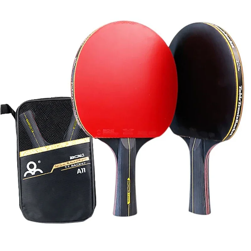 5/6 Star Tischtennisschläger, professionelles Ping-Pong-Schläger-Set, Pickel-in Gummi, hochwertige Klinge, Schläger, Paddel mit Tasche, Paletten Image