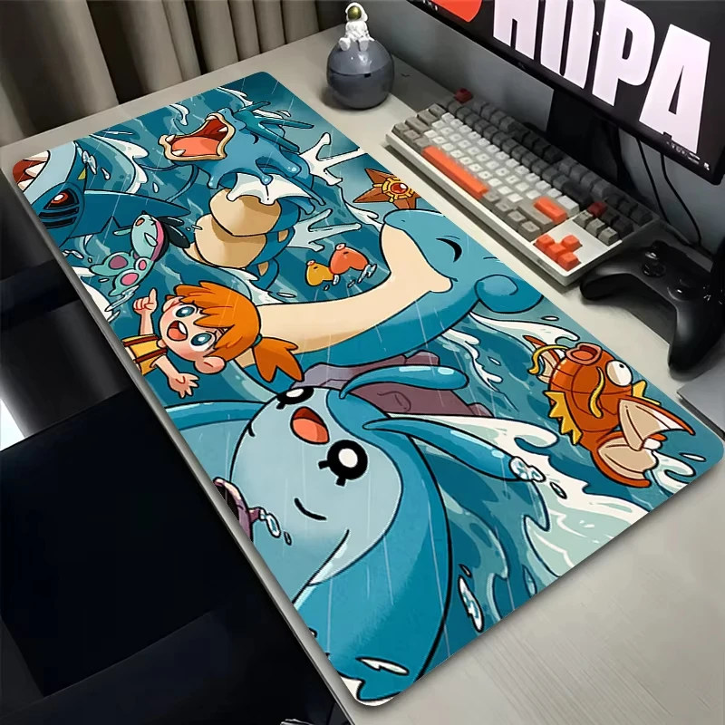 Anime Mauspad 900x400 Gaming Zubehör Teppich Gamer Tastatur Schreibtisch Matte P-pokemon Gyarados Rutschfeste Laptop Notebook Mousepad Image