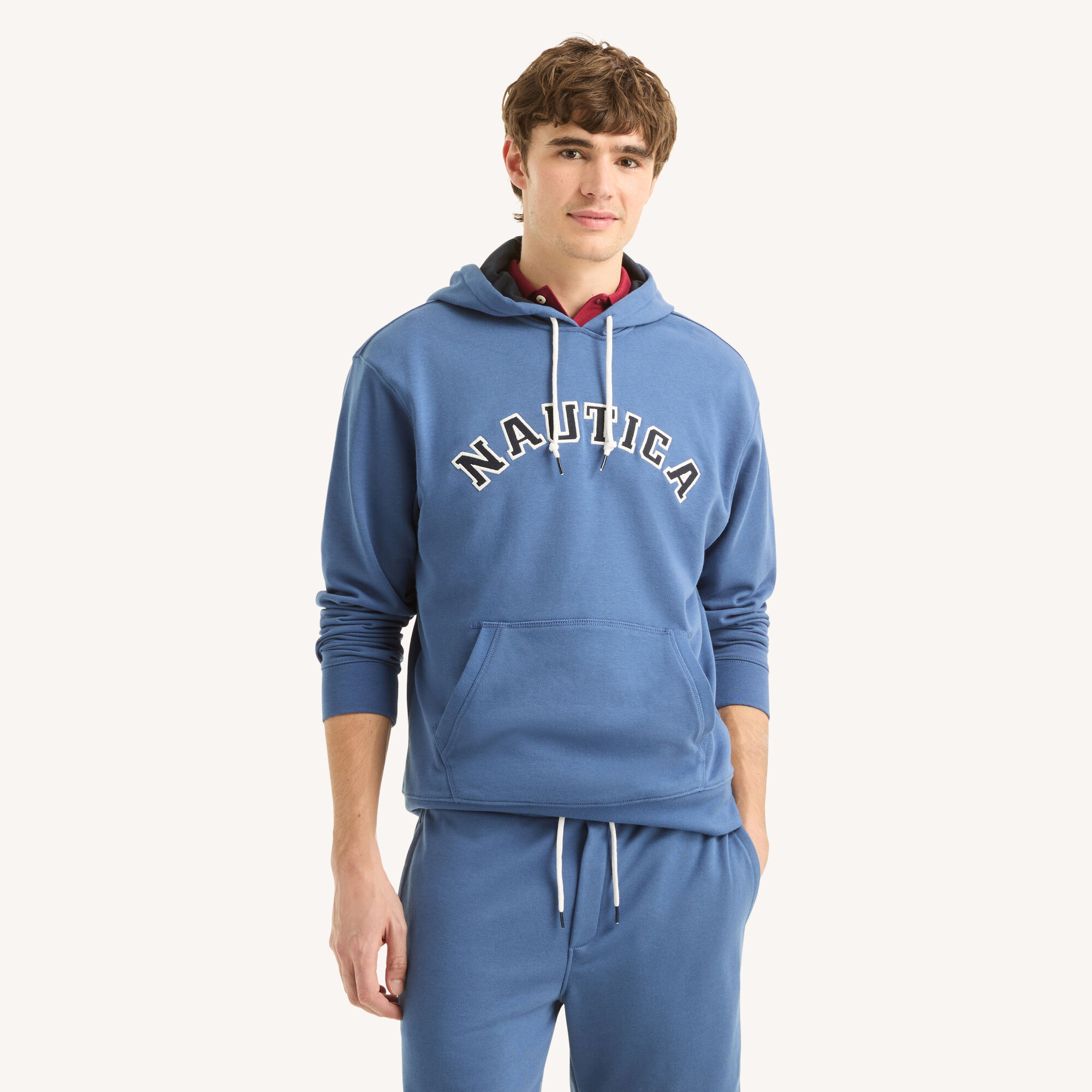 Nautica Men's Fleece Logo Hoodie 441 (Nite Sea Heather), XL