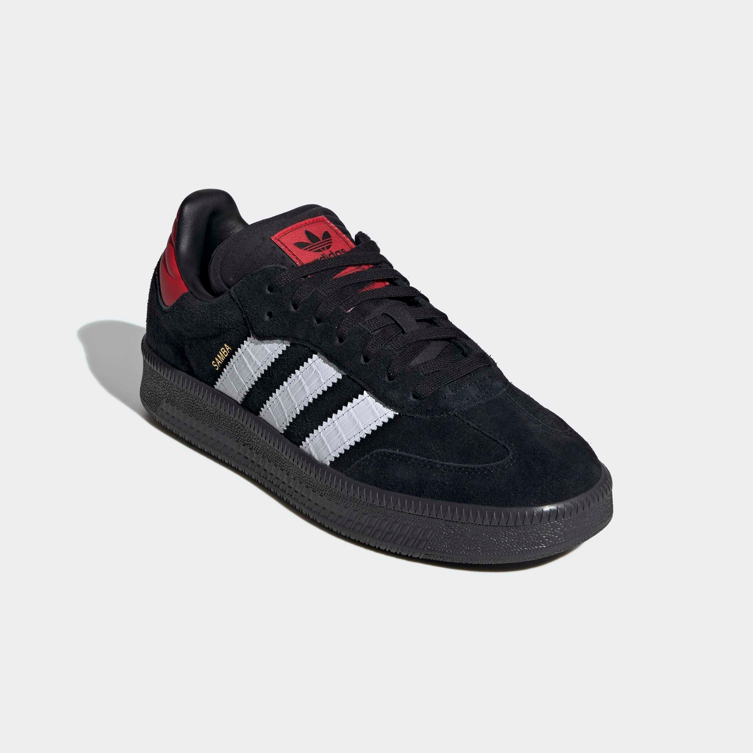 Sneaker ADIDAS ORIGINALS "SAMBA XLG", Damen, Gr. 46, core schwarz, cloud weiß, utility schwarz, Leder, Synthetik, Schuhe Sneaker