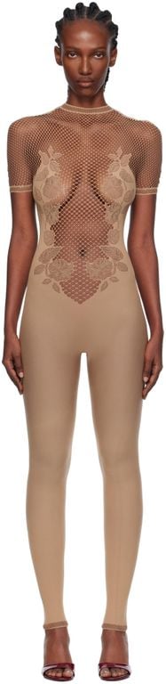 Leaves Fishnet Jumpsuit