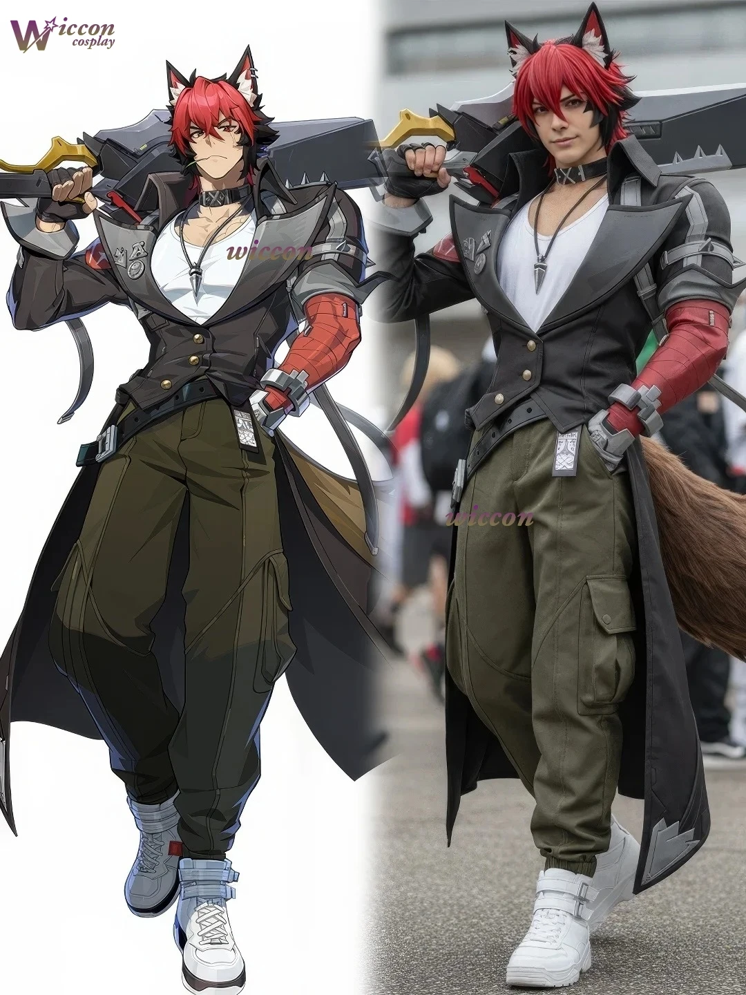 Disguise Muscular Herren Kampfanzug Komano Manato Cospaly Kostüme Zenless Zone Zero Halloween Karneval Thema Party Dress Up Image