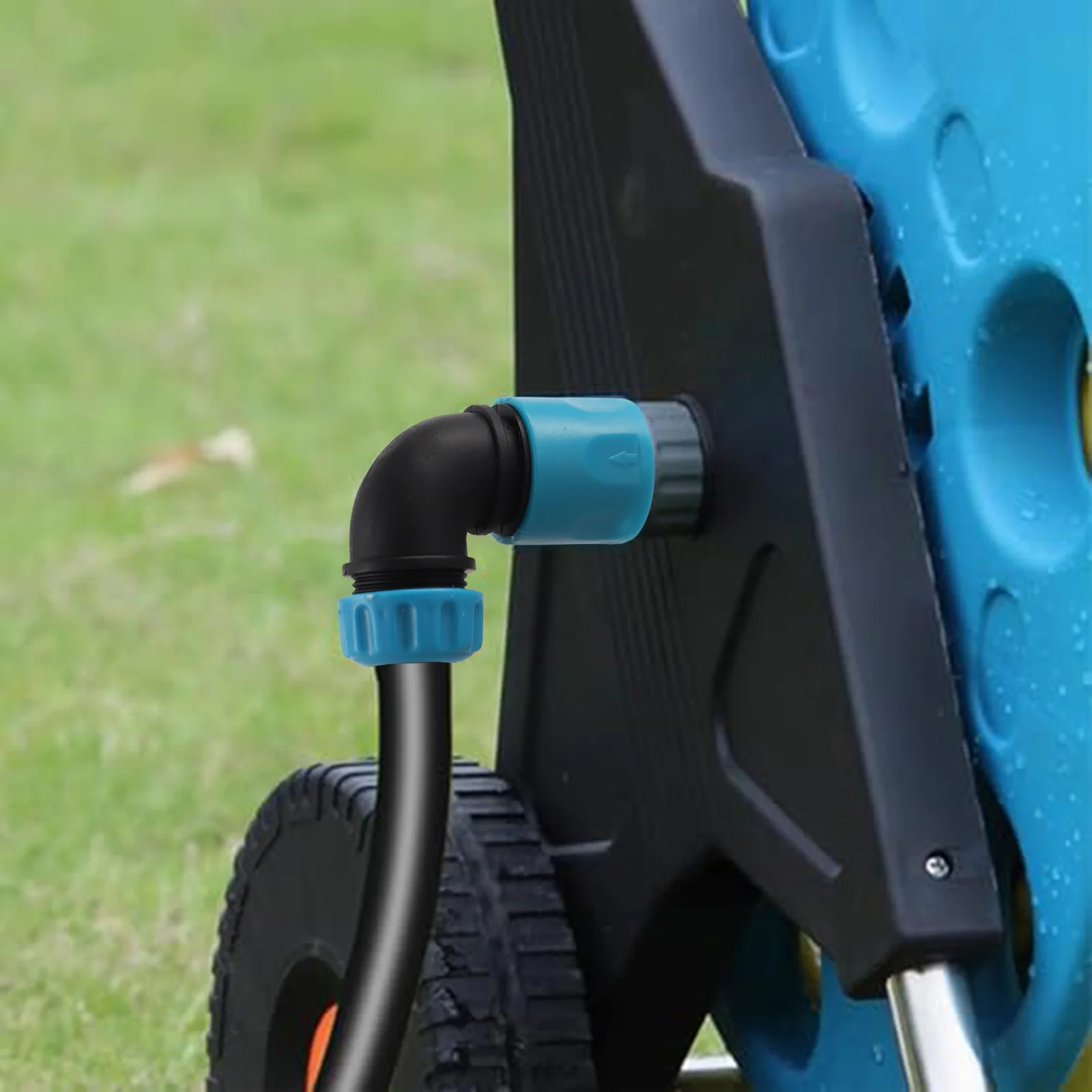 2 Stück Ellenbogen-Schnellverbinder für Gartenbewässerung und Autowäsche, 1/2 (12,5 mm), Schlauchbewässerung und Bewässerung, Gartenwasser-Timer Image