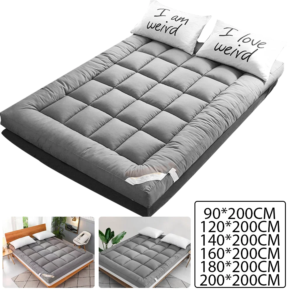 Bettmatratze, Schlafsaal-Matratze, 90 x 200 cm, 200 x 200 cm, Einzelbett für Zuhause, doppelt faltbar, weiche Matte, Hotel-Spezialkissen, atmungsaktiv Image
