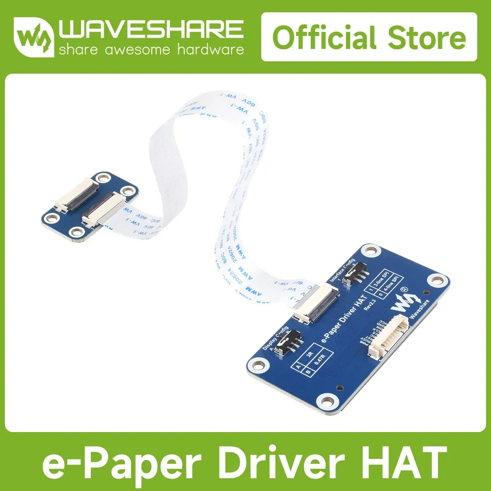 Waveshare E-Paper Driver HAT für Universal E-Paper Raw Panels E-Ink-Displays, kompatibel mit Raspberry Pi 5/4B/3B/Zero/Arduino Image