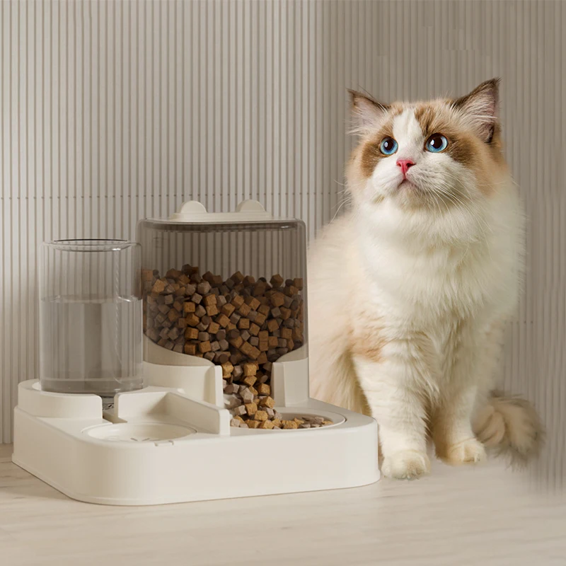 Futternapf mit großer Kapazität für Haustiere, integrierter automatischer Wasserspender, Futternapf für Katzen, Futternapf für Hunde, Katzennapf, Hundenapf, Heimtierbedarf